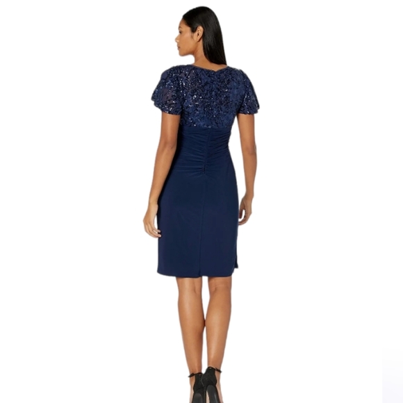 Alex Evenings Sequin V-Neck Knee-Length Dress – Size 18 - Picture 14 of 14